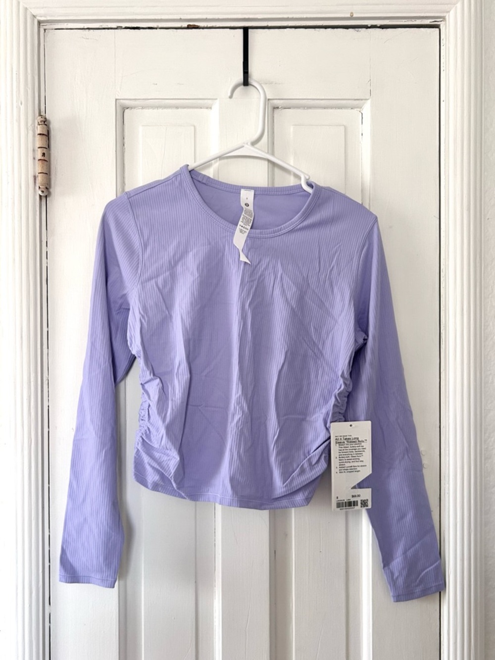 NWT Lululemon All It Takes Ribbed Nulu Long Sleeve in Lilac Smoke size 8